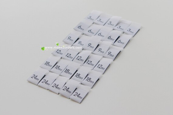 240 PCS WHITE WOVEN CLOTHING LABELS 4T 2T TODDLER SIZE TAGS 3T