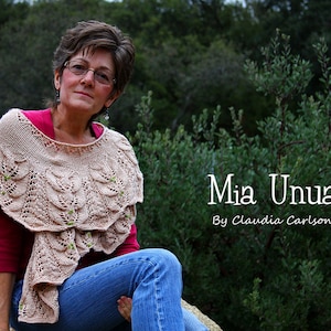 Mia Unua beaded shawl, forest inspired, shawl shoulder wrap. PATTERN