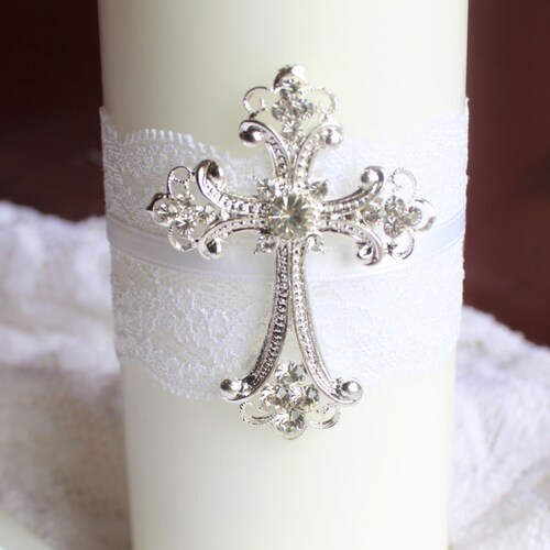 Unity Candle Set Gold Cross Candle Set Church Wedding Unity Etsy