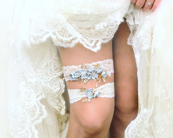 Blue Garter Something Blue Garter Wedding Garters for Wedding Garter Country Blue Wedding Garder  blue