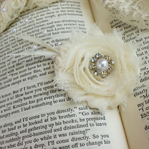 White/Ivory Bridal Hair Clip -MANY COLORS AVAILABLE- Bridesmaid Clip Bridesmaid Gift - Wedding Hairpiece, Wedding accessory, Flowergirl Hair
