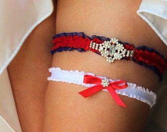 Patiotic Flag Wedding Garter Belt or 2pc Set Toss W/ White Lace US Air  Force Navy Marines Army Inspired - Etsy