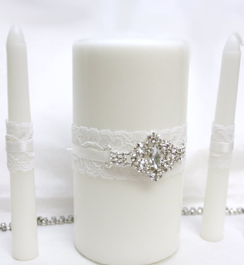 Unity Candles for Winter Wedding Silver White Wedding Unity Etsy