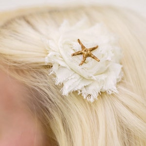 Starfish Nautical Wedding Hair Piece COLORS Anchor wedding hair flower, Bridesmaid Clip Beach Wedding Hairpiece, Wedding accessory image 1