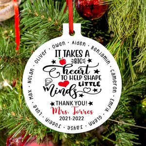 Teacher Ornament • Personalized Class Ornament • Student Names • Stocking Stuffer • Gift for Teacher • Teacher Appreciation • Teacher Tag
