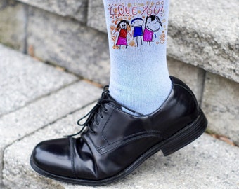 Tiny Hands, Big Heart: Cherish Father's Day with Custom Socks featuring Your Child's Art – Wear Love, Walk Joy!