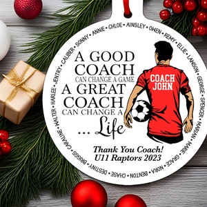 Soccer Coach Ornament • Personalized Soccer Team Ornament • Players Names • Stocking Stuffer • Gift for Coach • Soccer Coach Gift
