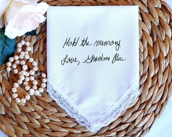 Mother of the Groom Gift with Photo Option, Wedding Gift For Groom with your Handwritten Note, Wedding Handkerchief from Mom or Dad, Gift