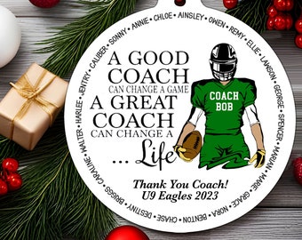 Football Coach Ornament • Personalized Football Team Ornament • Players Names • Stocking Stuffer  • Custom Football Coach Gift