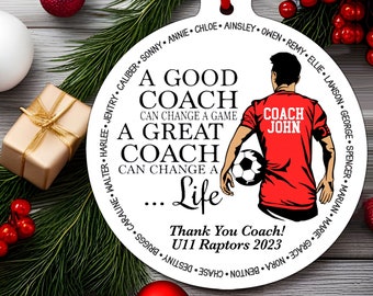 Soccer Coach Ornament • Personalized Soccer Team Ornament • Players Names • Stocking Stuffer • Gift for Coach • Soccer Coach Gift