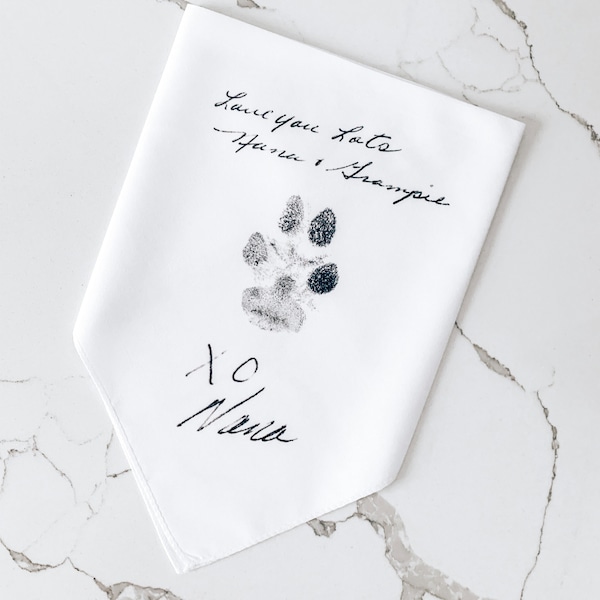 Personalized Handwriting Handkerchief: Custom Keepsake Gift