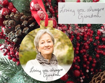 Personalized Memorial Photo Ornament: Handwriting Keepsake