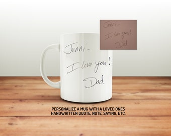 Real Handwriting Mug Etsy