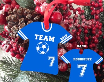 Sports Christmas Ornament - Jersey Personalized T-Shirt Ornament -  Sport Ornament - Sport Jersey - Team Ornament