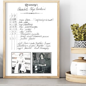 DIGITALE familierecept muurkunst | Handschriftbord recept | Handgeschreven recept | Recept afdrukken | Handgeschreven recept aandenken | Digitaal
