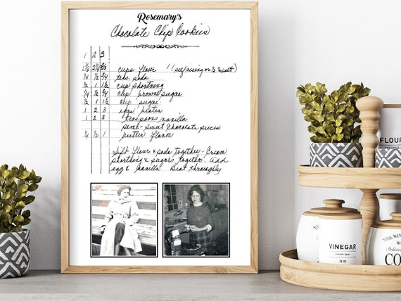 DIGITAL Family Recipe Wall Art Recipe Handwriting Sign - Etsy