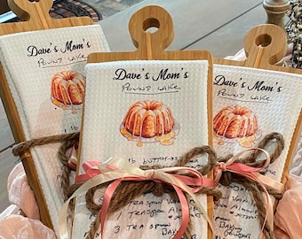 Personalized Recipe Tea Towel: Handwritten Keepsake Gift for Mom