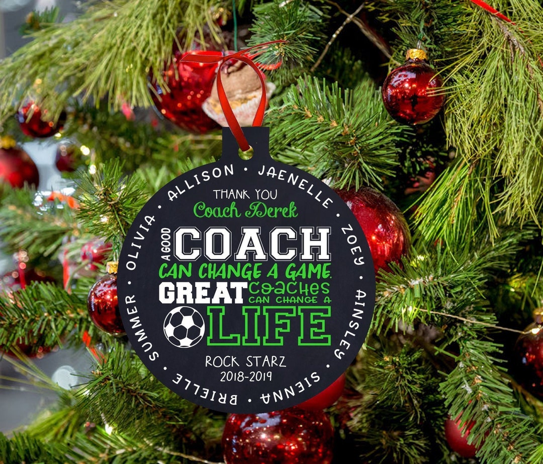Coach Ornament personalized Team Ornament Players Names stocking Stuffer gift for Coach Soccer