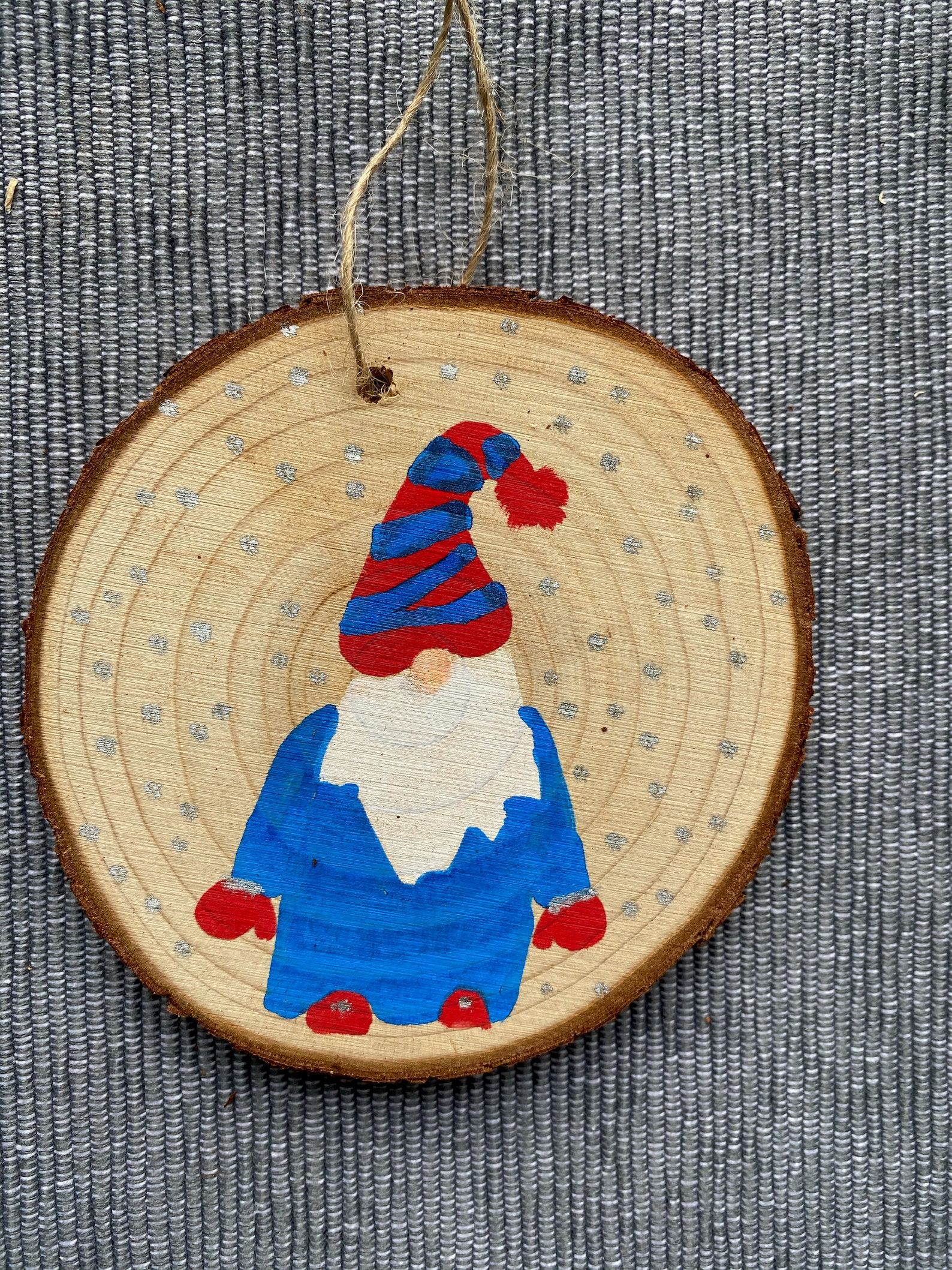 Trio of Gnome HandPainted Wooden Ornaments Etsy