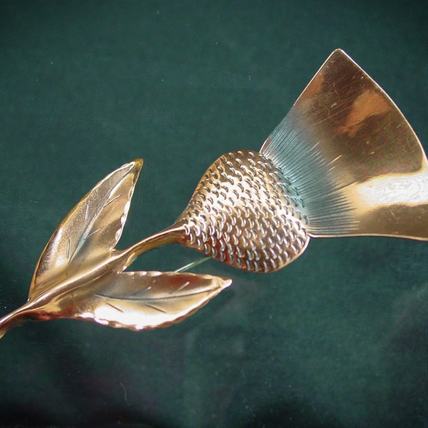 1940's Stuart Nye Copper Thistle  Brooch