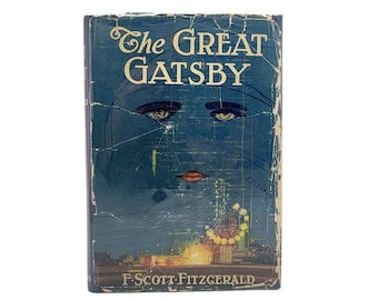 First Edition 1st Printing The Great Gatsby by F Scott Fitzgerald 1925 Scribner's Hardcover Book with Original Partial Dust Jacket