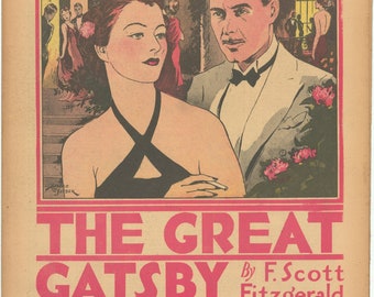 The Great Gatsby by F. Scott Fitzgerald Chicago Herald and Examiner May 23 1937 Original Newspaper Supplement