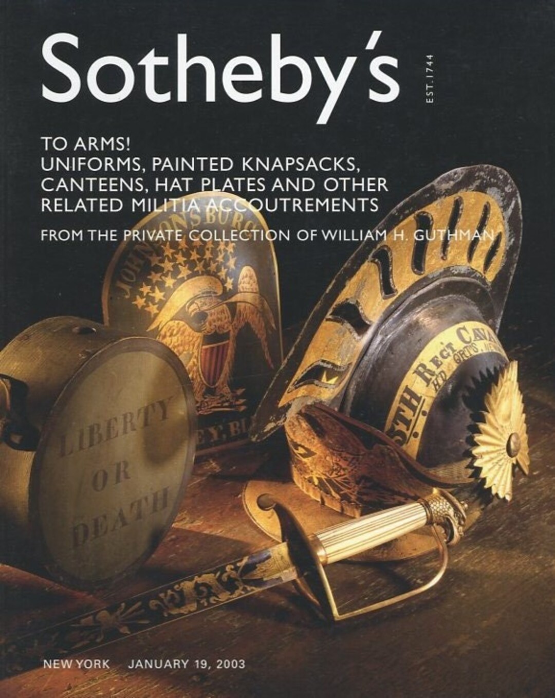 Sotheby's Catalog to Arms! Uniforms, Painted Knapsacks, Canteens, Hat