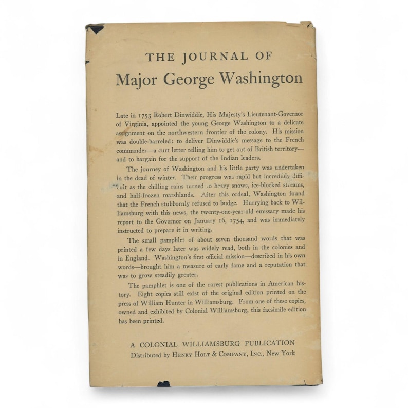 The Journal of Major General George Washington - Henry Holt, 1959