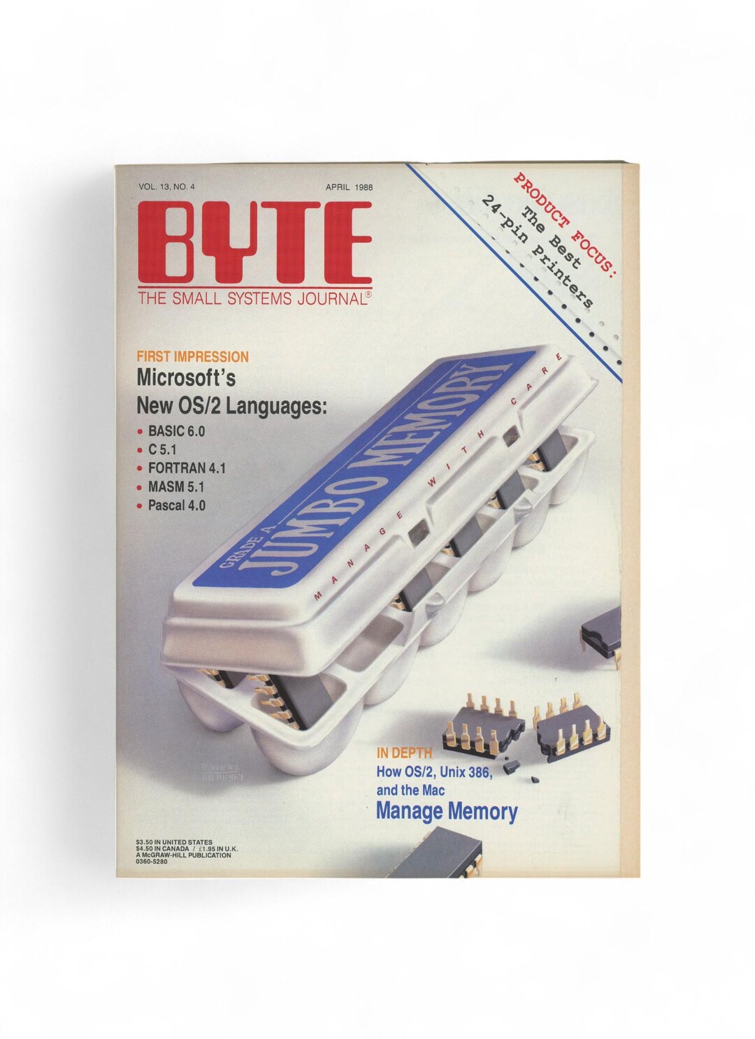 BYTE Magazine the Small Systems Journal April 1988 Microsoft's New OS/2 ...
