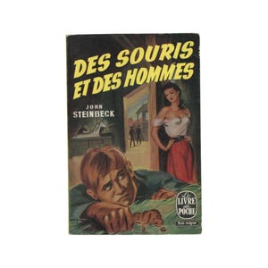 Pierwsze wydanie francuskie Pierwszy druk Des Souris Et Des Hommes: Of Mice and Men Wydanie francuskie Johna Steinbecka Le Livre de Poche 1949