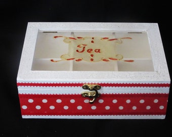 White and red tea box