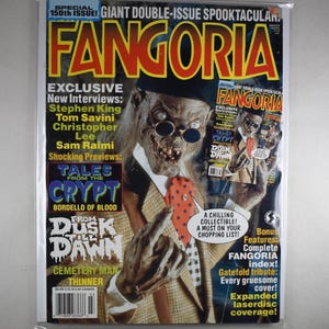 May include: A Fangoria magazine 150th issue special edition featuring a creature with round glasses on the cover. The cover text includes titles like Tales from the Crypt, From Dusk Till Dawn, and interviews with Stephen King and Tom Savini.