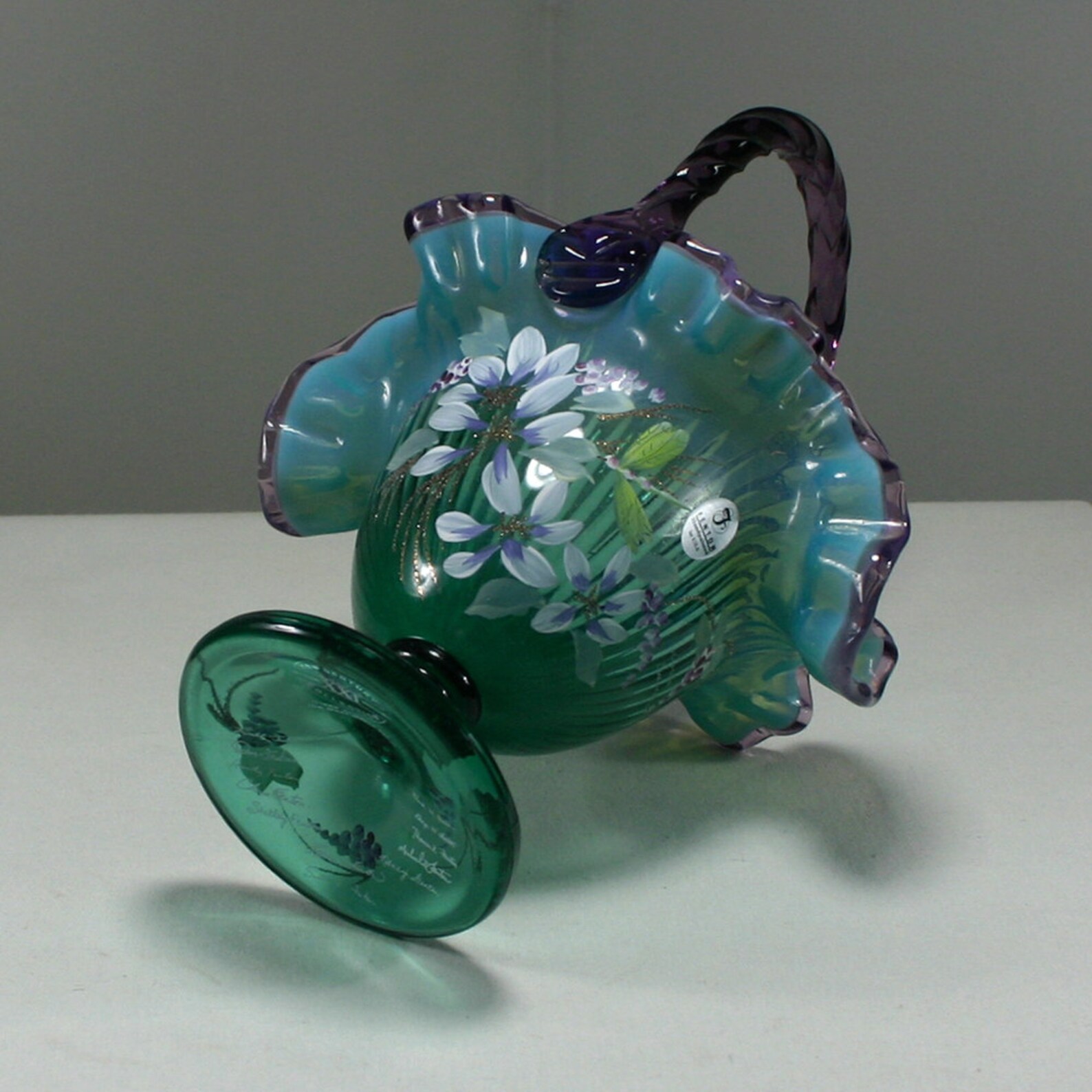Reserved Fenton New Century XXI Collection Hand Painted Basket Etsy