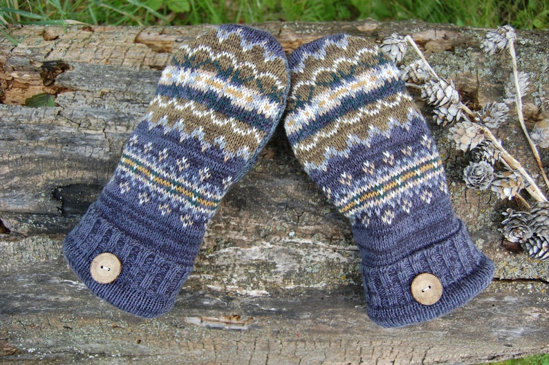 photo of handmade sweater mittens