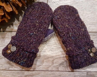 Warm Sweater Mittens | Heathery Purple | Unique Women's Mittens Recycled from Sweaters | Upcycled Gifts for Her | Minnesota Made