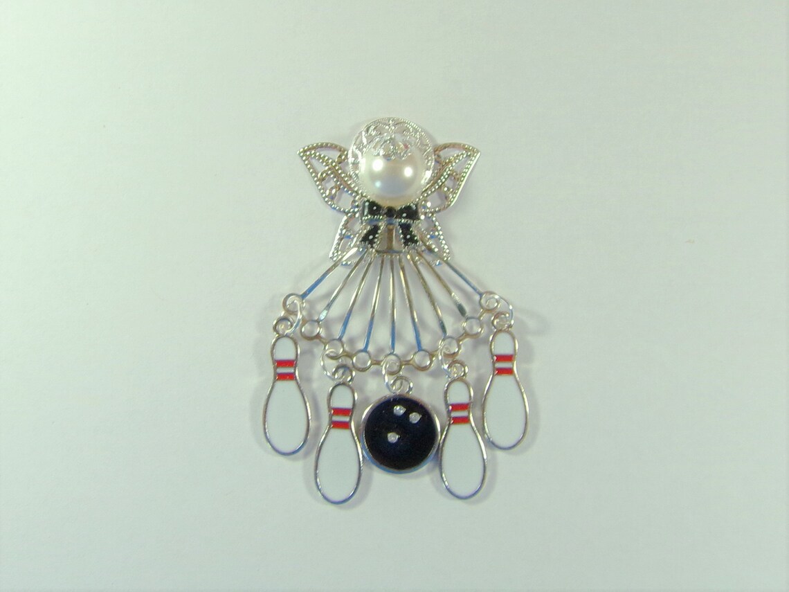 Bowler Angel Pin Bowling Angel Brooch Angel of the Lanes Etsy