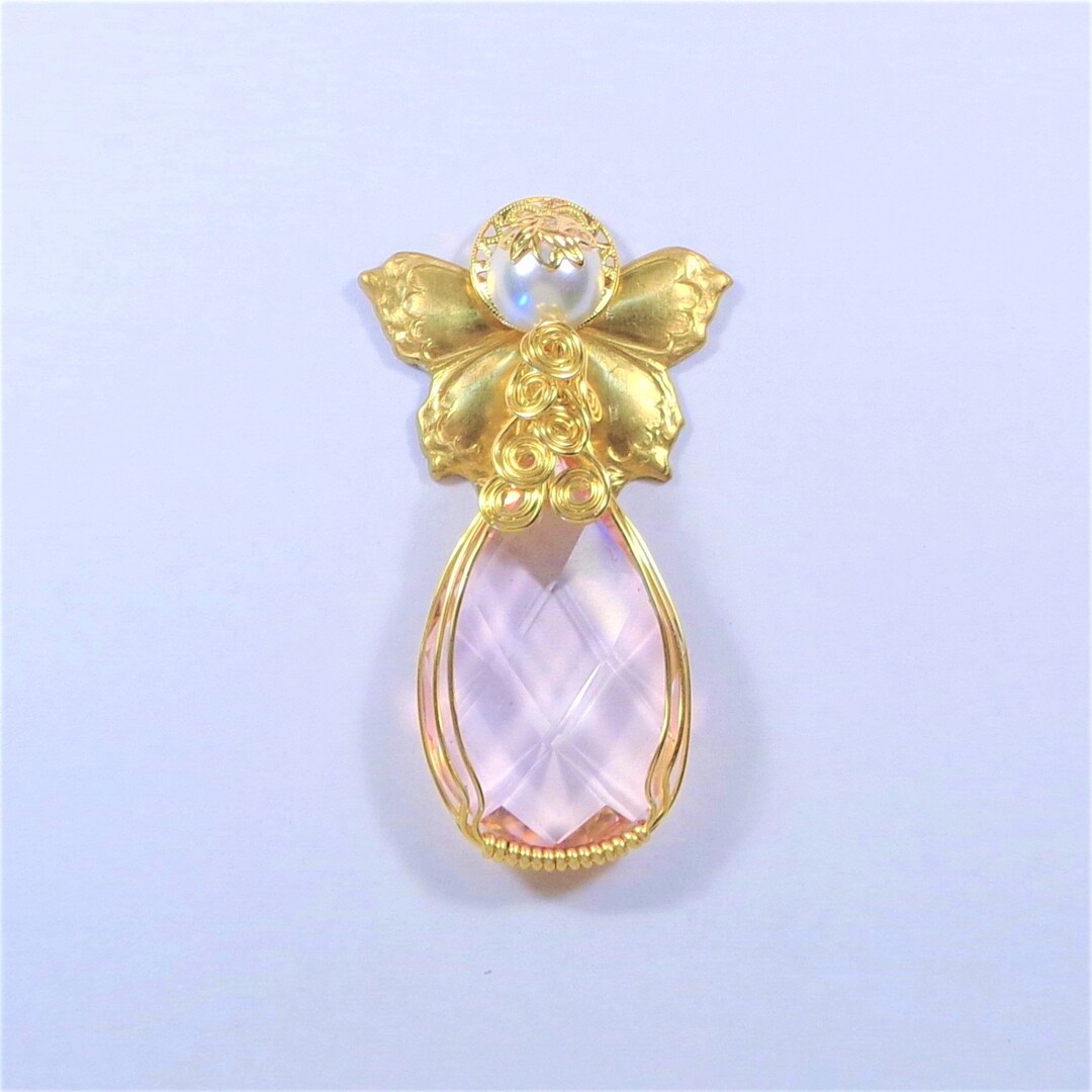 Ruby Angel Pin Pink Crystal Angel Pin - Etsy