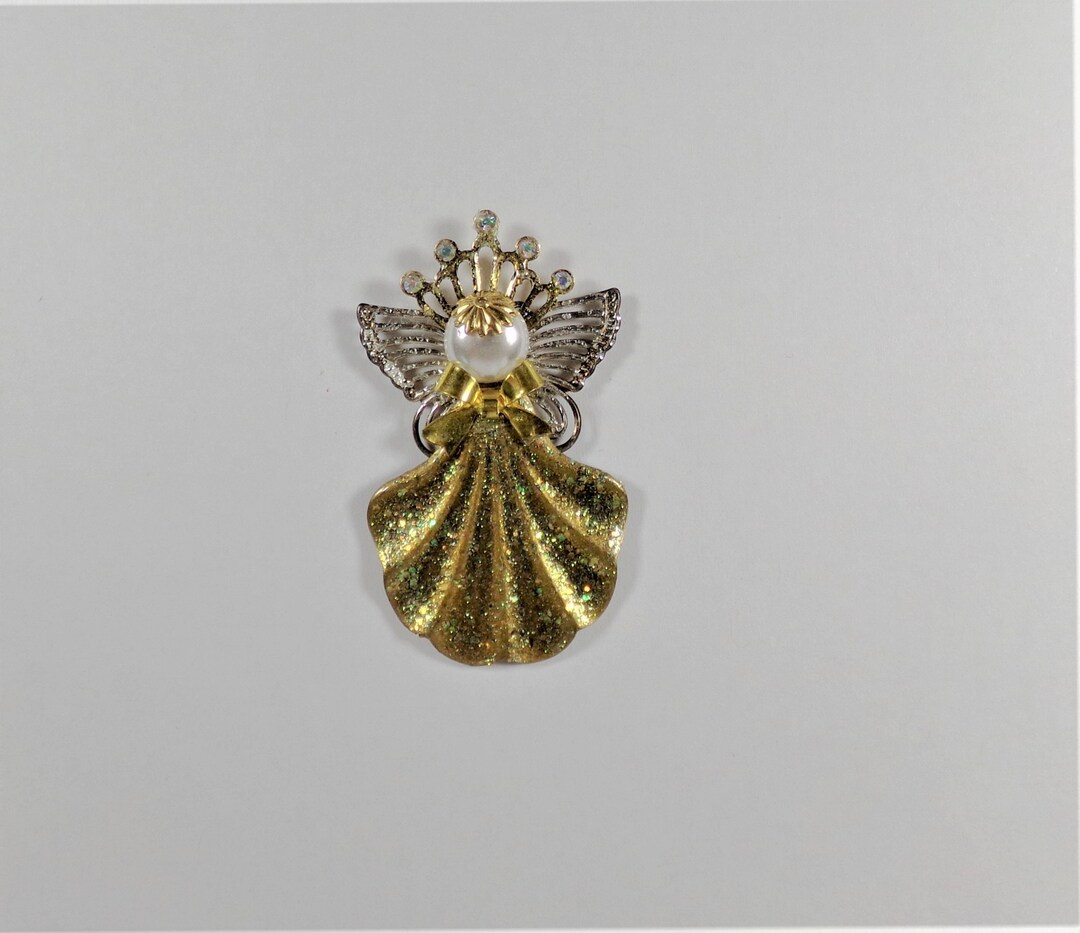 Sea Shell Angel Pin, Queen of the Sea Brooch - Etsy