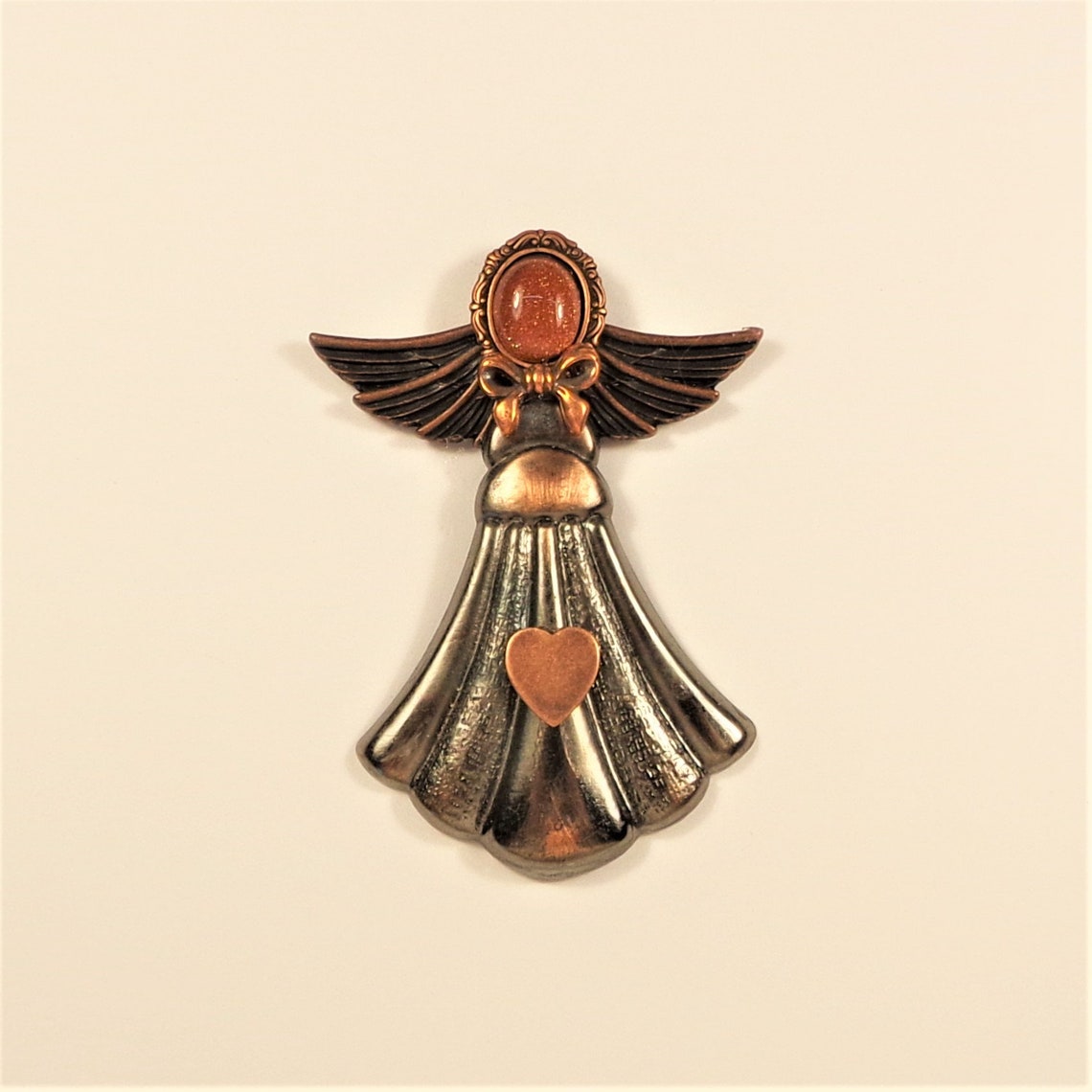Copper Angel Pin, Goldstone and Copper Angel Pin Etsy