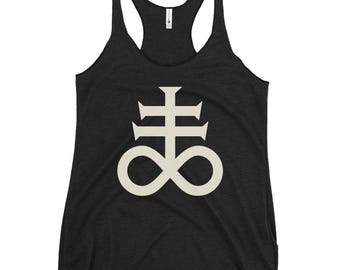 Leviathan Cross Racerback Tank Top | Dark Occult Fashion | Alchemical Symbol