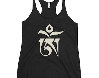Om Mantra Racerback Tank Top | Yoga & Meditation | Tibetan Buddhism