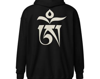 Om Mantra Zip Hoodie | Yoga & Meditation | Tibetan Buddhism