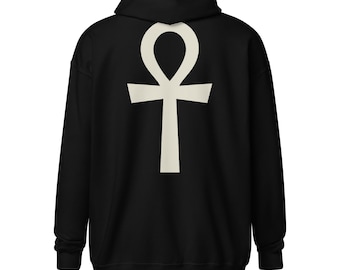Ankh Zip Hoodie| Occult Streetwear | Ancient Egyptian Symbol