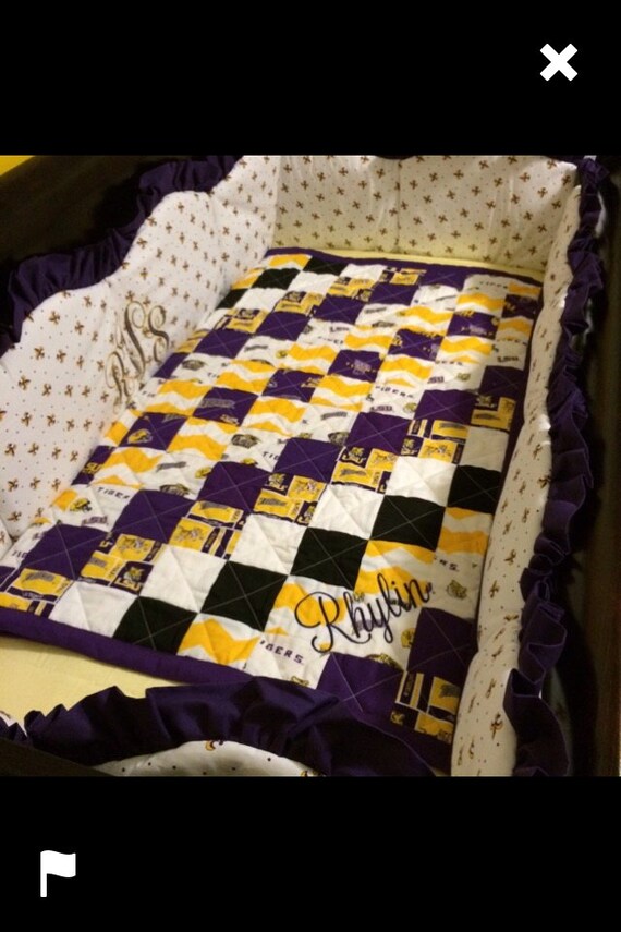 Lsu 3pc Crib Bedding Set - Lsu Baby Bedding Lsu 3pc Crib Bedding Set - Lsu Baby Bedding