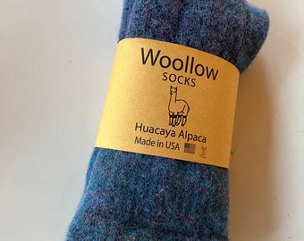Super Soft Blue Alpaca Socks,Alpaca Socks for Women/Men, Hiking Socks, Gift Him/Her, Made in USA, Crew Socks, Cozy Socks, Gift Idea