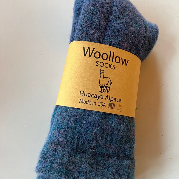 Super Soft Blue Alpaca Socks,Alpaca Socks for Women/Men, Hiking Socks, Gift for Mom, Made in USA, Crew Socks, Cozy Socks, Mother's Day Gift