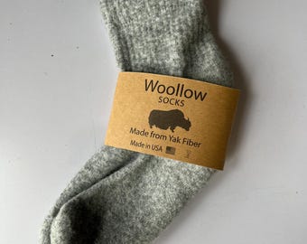 Yak Fiber Crew Socks, Soft, Warm, Made in USA, Hypoallergenic, Moisture-Wicking