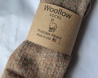 Super Soft  Brown Alpaca  Crew Socks, Alpaca Socks for Women, Made in USA, Hiking Socks, Cozy Socks, Gift For Mom, Mother's Day Gift