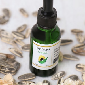 Cold Pressed Sunflower Oil Serum Moisturizer, Facial, Organic Sunflower Oil, Handmade Gift, Chemical Free, Spa Gift, Holiday Gift