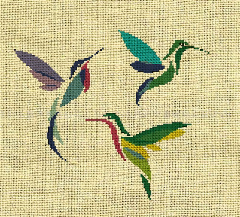 Bird/hummingbird/ Counted Cross Stitch Pattern/chart Etsy